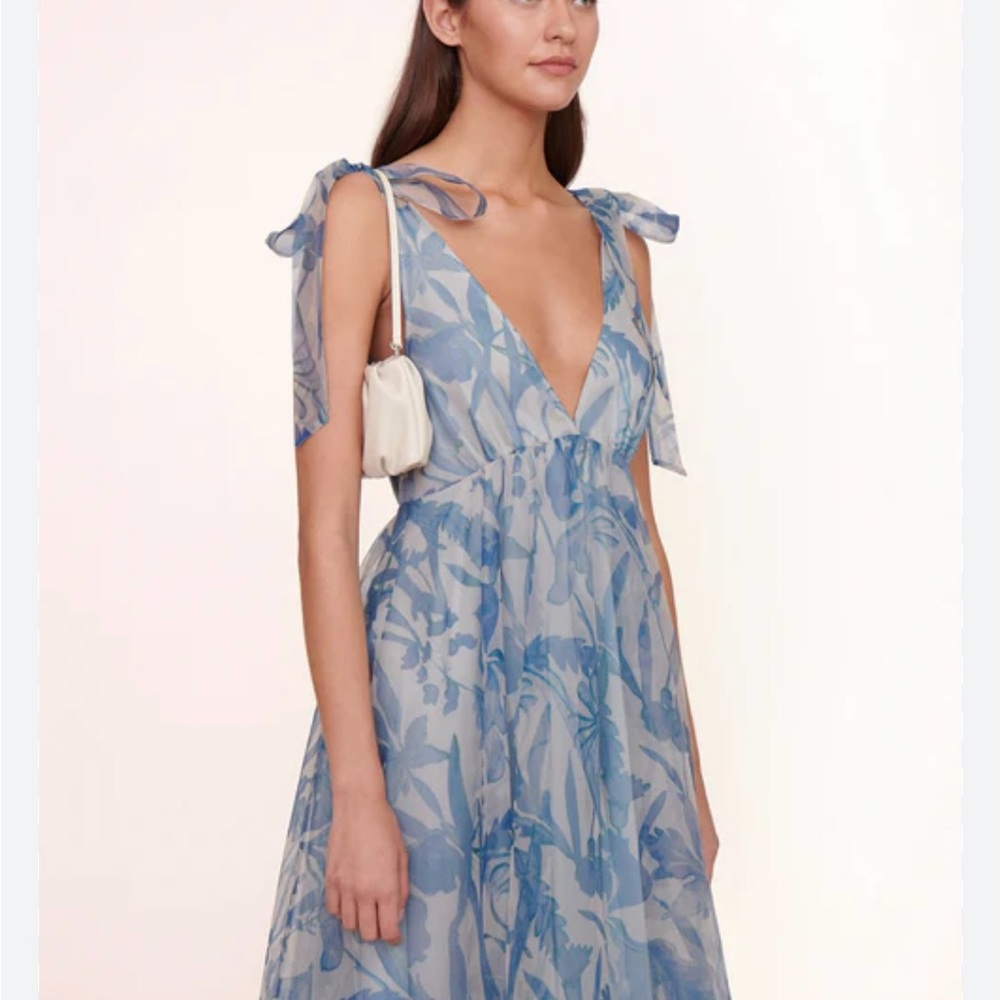 Staud Dandelion Tie-Strap Floral Tulle Gown